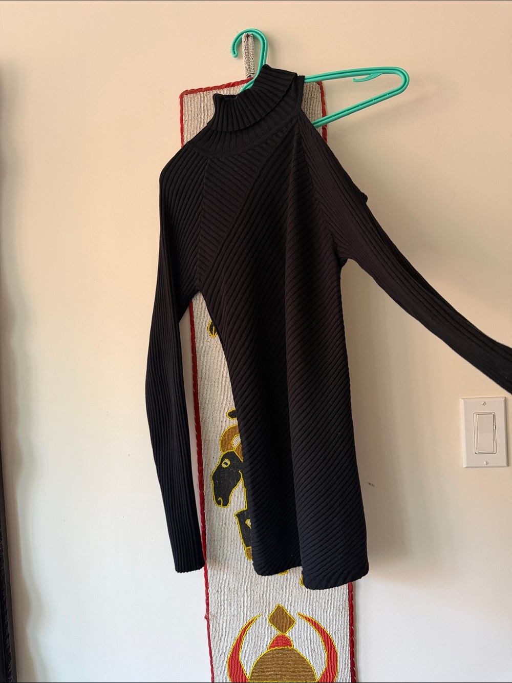 “HUDSON” asymmetric cut out Sweater Top Cut out Shoulder